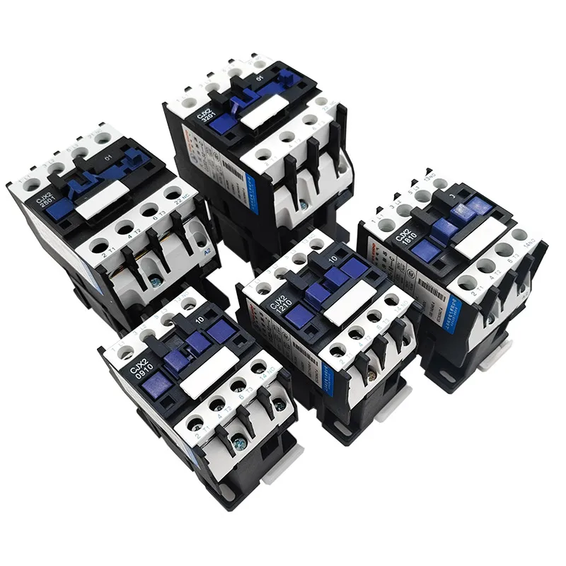 AC 220V Contactor CJX2-2510 CJX2-3210 24VAC 1 Phase 25A 32A Contact 380VAC 3 Phase CJX2-0901 CJX2-1201 CJX2-1801