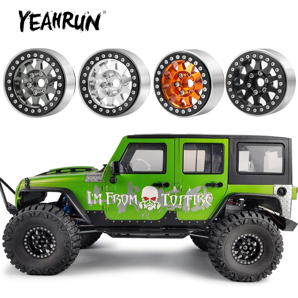 YEAHRUN 1.9inch Beadlock Aluminum Alloy Wheel Rim Hubs for Axial SCX10 90046 TRX-4 1/10 RC Crawler Car Truck Model Upgrade Parts