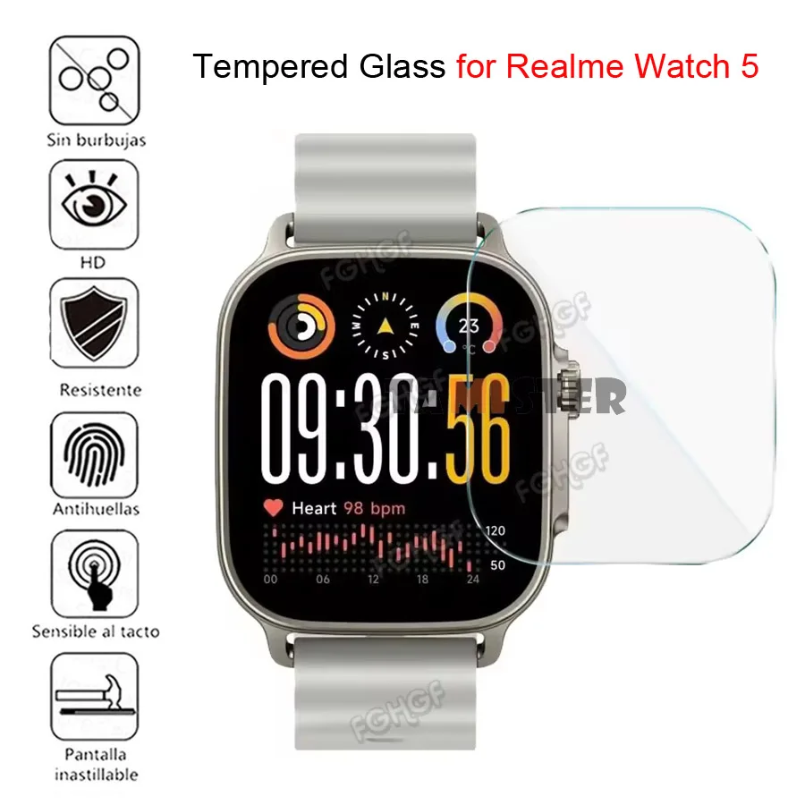 9H Tempered Glass For Realme Watch 5 Screen Protector Anti-scratch HD Protective Film For Realme Watch 5 Cover Accessories