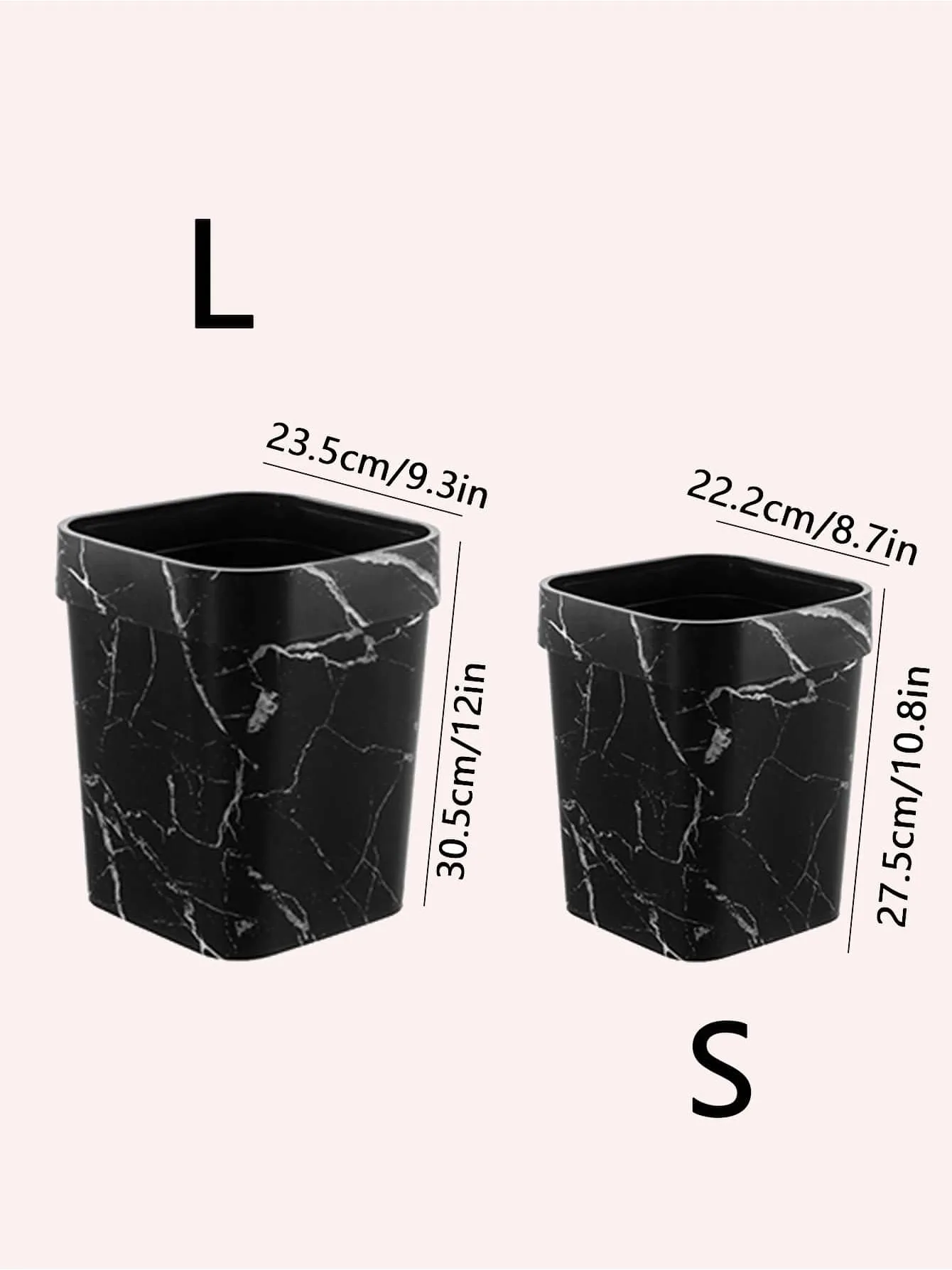 Marble Pattern Garbage Bin, European Style Creative Living Room, Bedroom, Garbage Toilet, Bathroom, Light Luxury