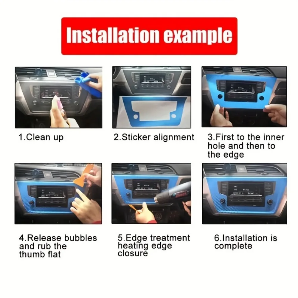 Carbon Fiber Protective Film For Ford Fusion 2016-2020 Interior Stickers Center Console Gear Dashboard Air Door Handle Film