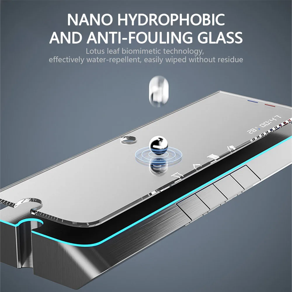 جميع ملحقات مجموعة الدش الرقمية ذات درجة الحرارة الثابتة المنزلية باللون الأبيض الحليبي والنحاس، نظام الدش Salle de bain