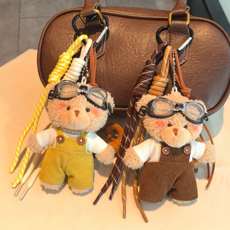 Cute Little Bear Pendant Keychain Cartoon Plush Doll Bag Charm Backpack Hanging Piece Car Key Chain Chic Accessories Gift