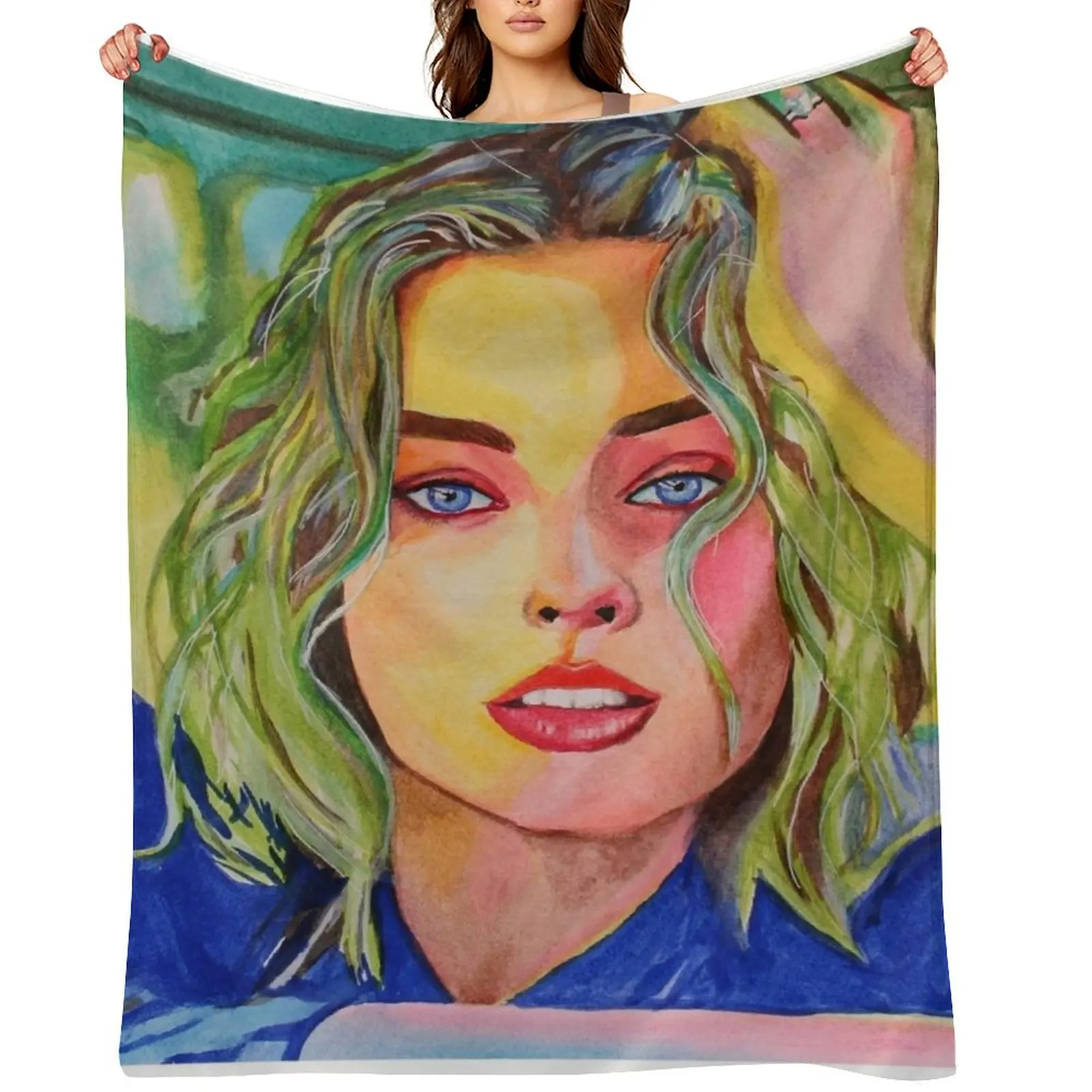 

Margot Robbie Throw Blanket Multi-Purpose sofa bed Polar Blankets For Bed Blankets
