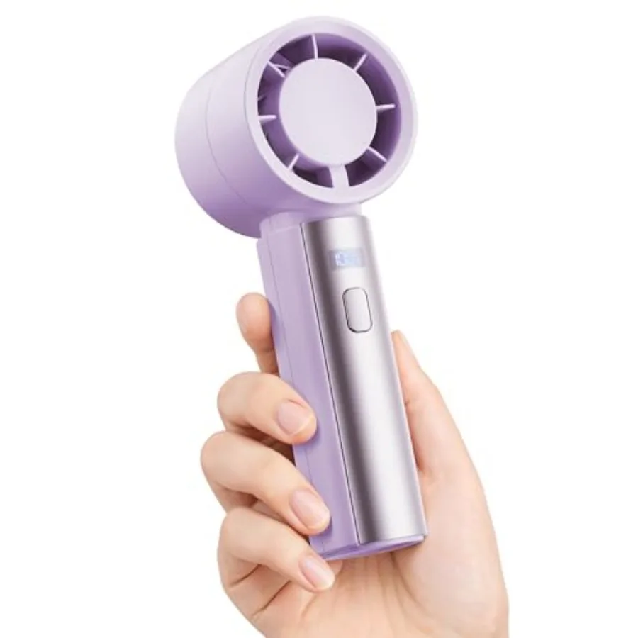 

High Speed Handheld Fan, 1-100% Precise Turbo Personal Cooling, USB Rechargeable Mini Portable Fan for Travel, Summer Outdoor E