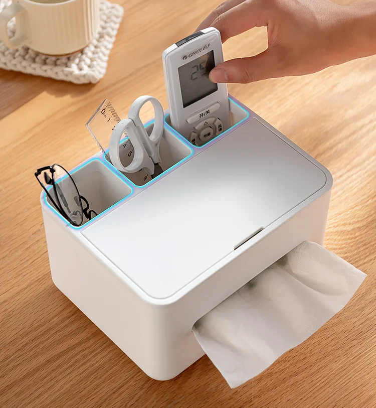 tissue box living room dining room coffee table remote control storage home desktop paper pumping carton creative multi-function