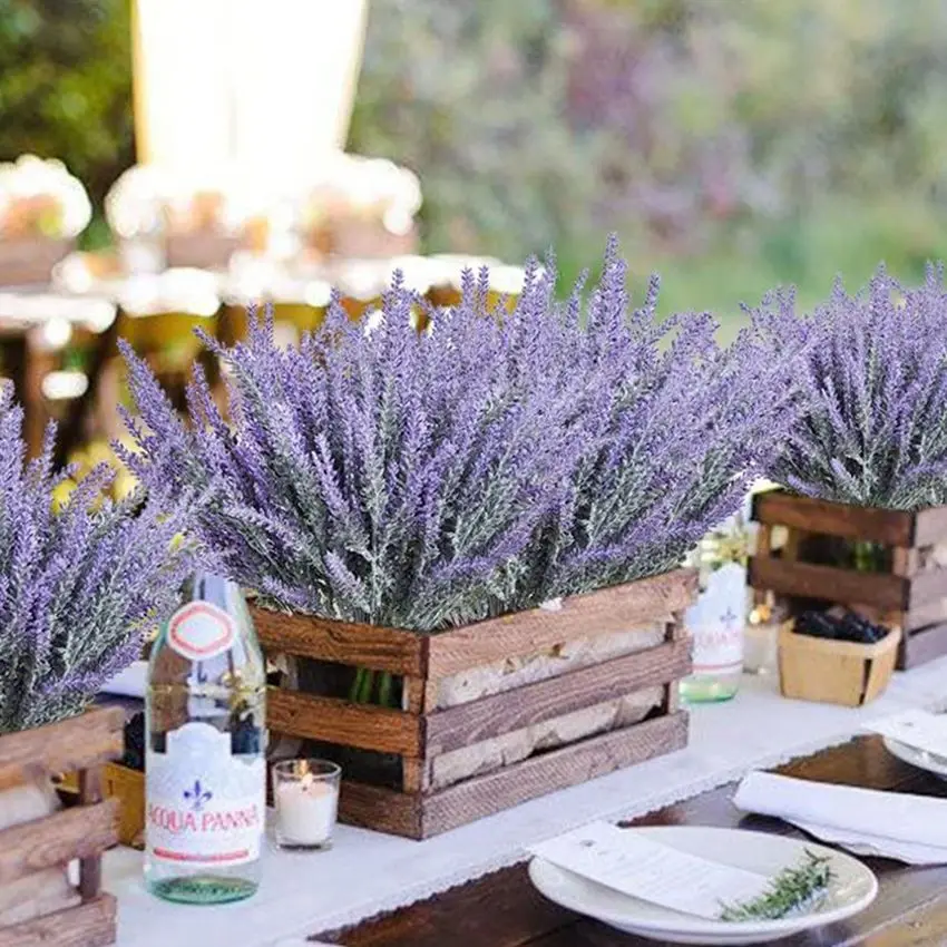 

Artificial Flower plant plastics Lavender Home vase table Outdoor Garden arch Wedding bridal bouquet festival DIY stage Decorati
