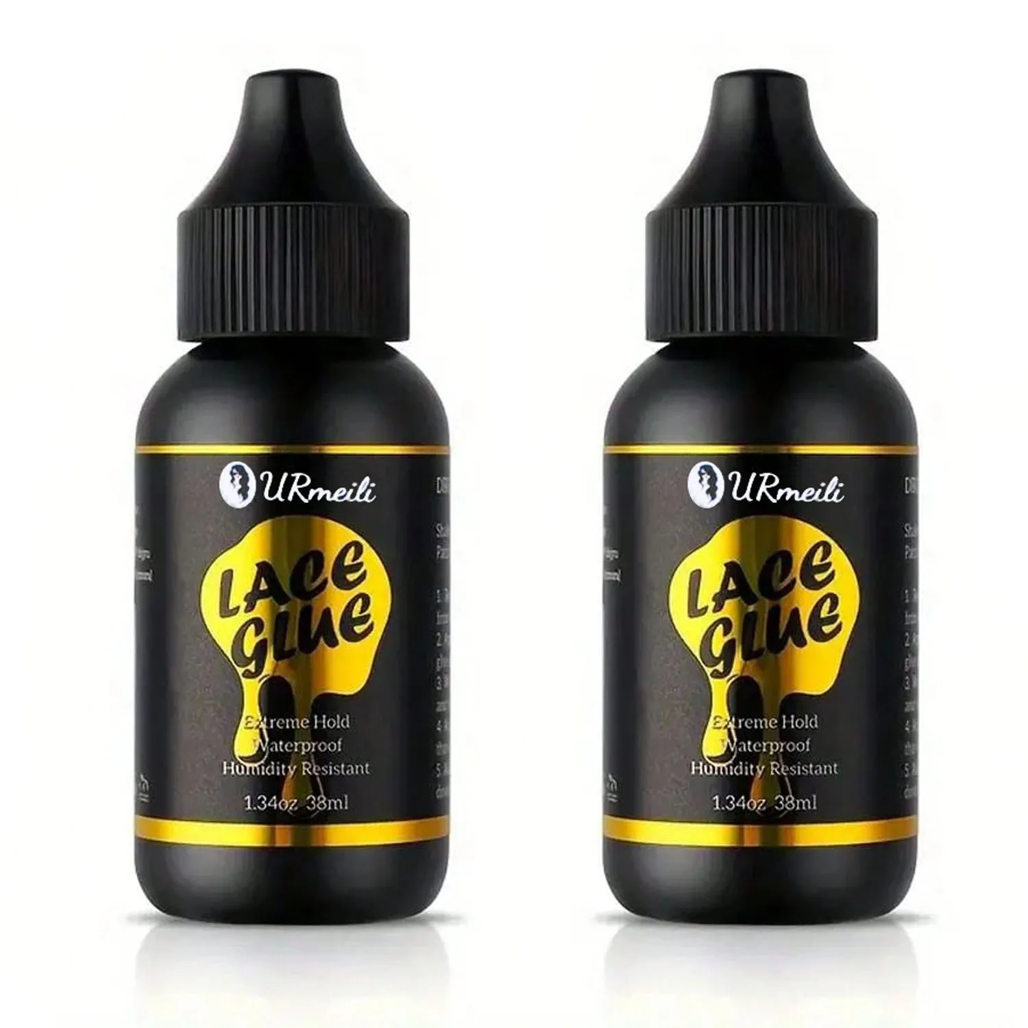 Kit de instalação de peruca 38ml, cola de renda, adesivos fortes colados para renda frontal, controle de borda à prova d'água para perucas de renda