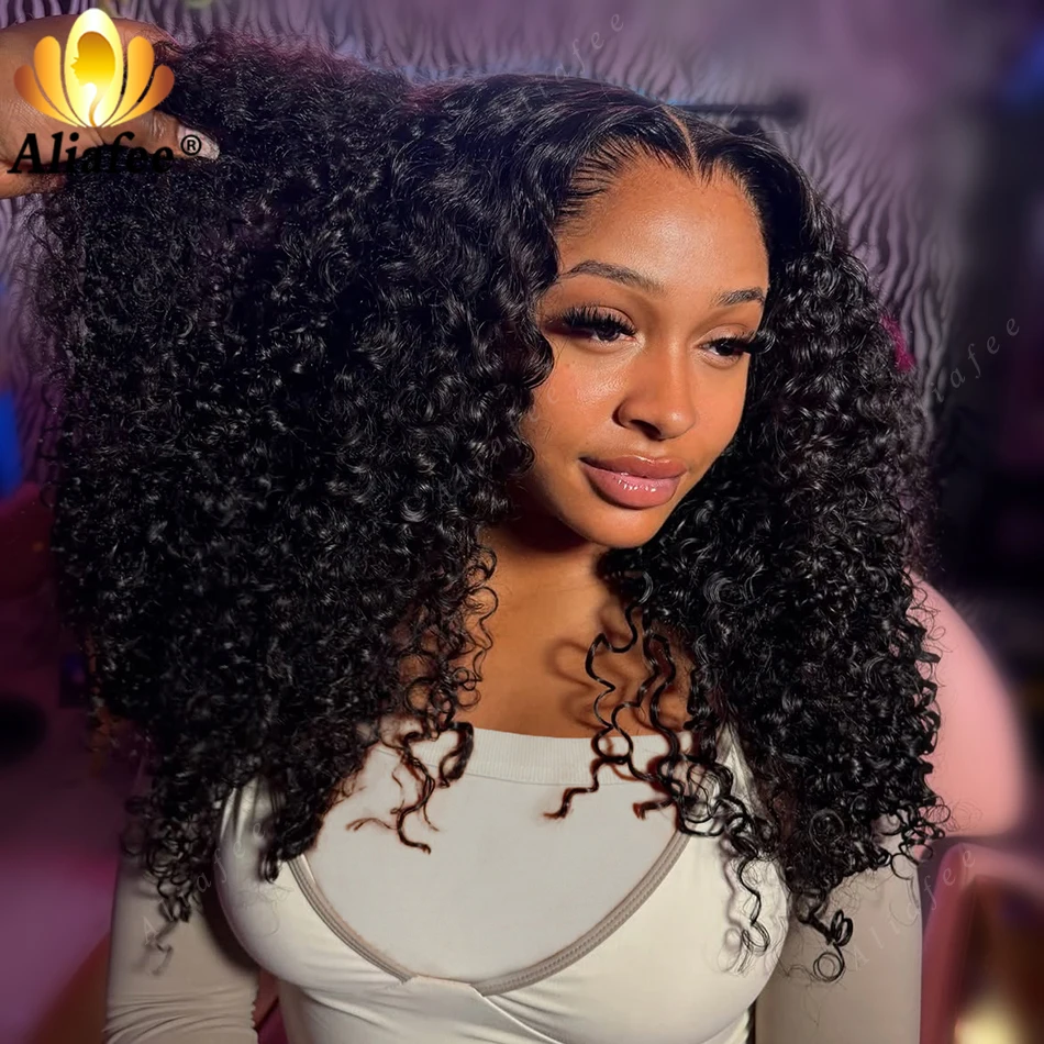 Burmese Curly Half Wig Human Hair with Drawstring Wig Beginner Friendly 220% Density Full Wigs for Black Women Kinky Curly Wigs