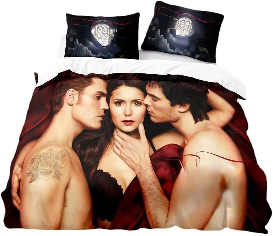 3D Printed The twilight Saga Bedding Sets,Vampire Duvet Cover Bed Set Quilt Cover Pillowcase for Teenagers Boy Adults king Queen