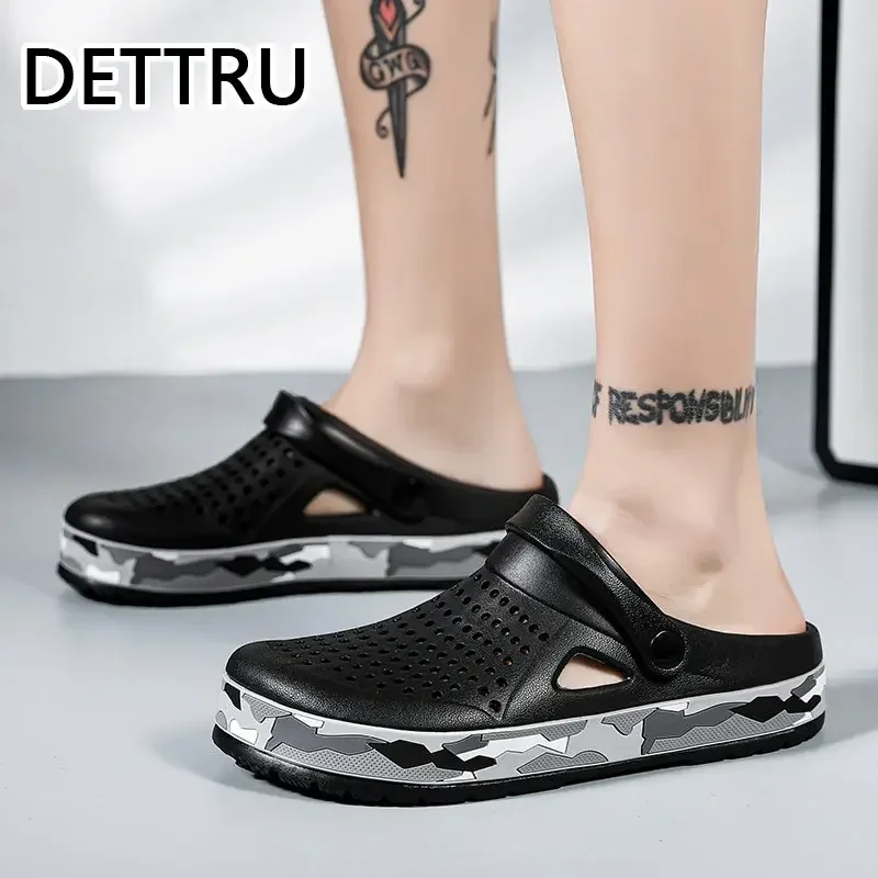 DETTRU Brand Clogs Men Sandals Casual Shoes  EVA Lightweight Sandles Unisex Colorful Shoes for Summer Beach Zapatos Hombre