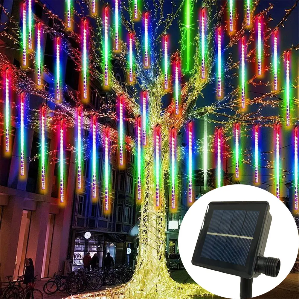 

50cm/30cm Solar LED Meteor Shower Rain Lights Holiday String Lights Garden Light 8 Tubes Halloween Christmas Wedding Decoration