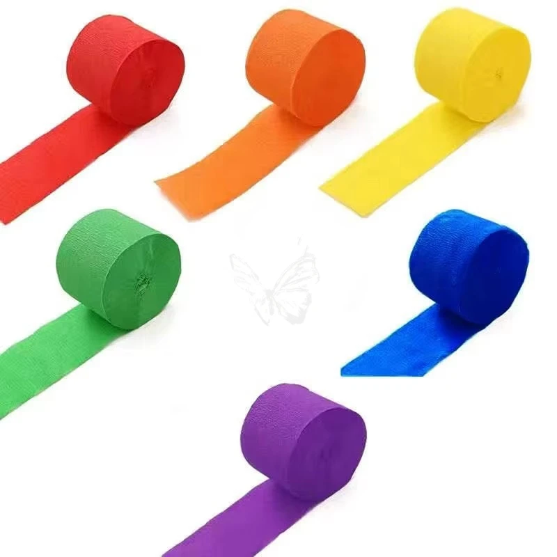 6 Stück leuchtende Pastellfarbene Papierbandrollen, sanfte Farben, elegante Krepppapierbänder für Geburtstags-, Hochzeits- und Partydekoration, Bastelarbeiten, Celeb – Detail 2