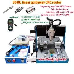 CNC Router 3040L Engraving Milling Machine Metal Engraver Cutter 4axis 3axis for Wood Stainless Steel Carving 2.2KW 1.5KW