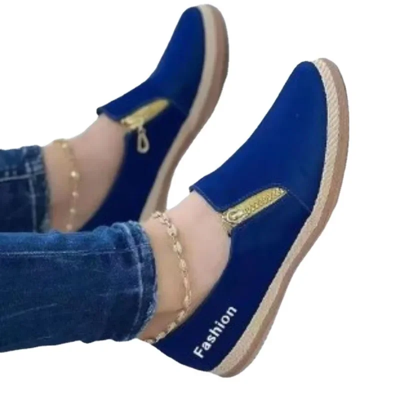 Chaussures plates à enfiler pour femmes, confortables, douces et peu profondes, baskets classiques pour femmes, chaussures rondes pour femmes, chaudes, automne 2023, en vente