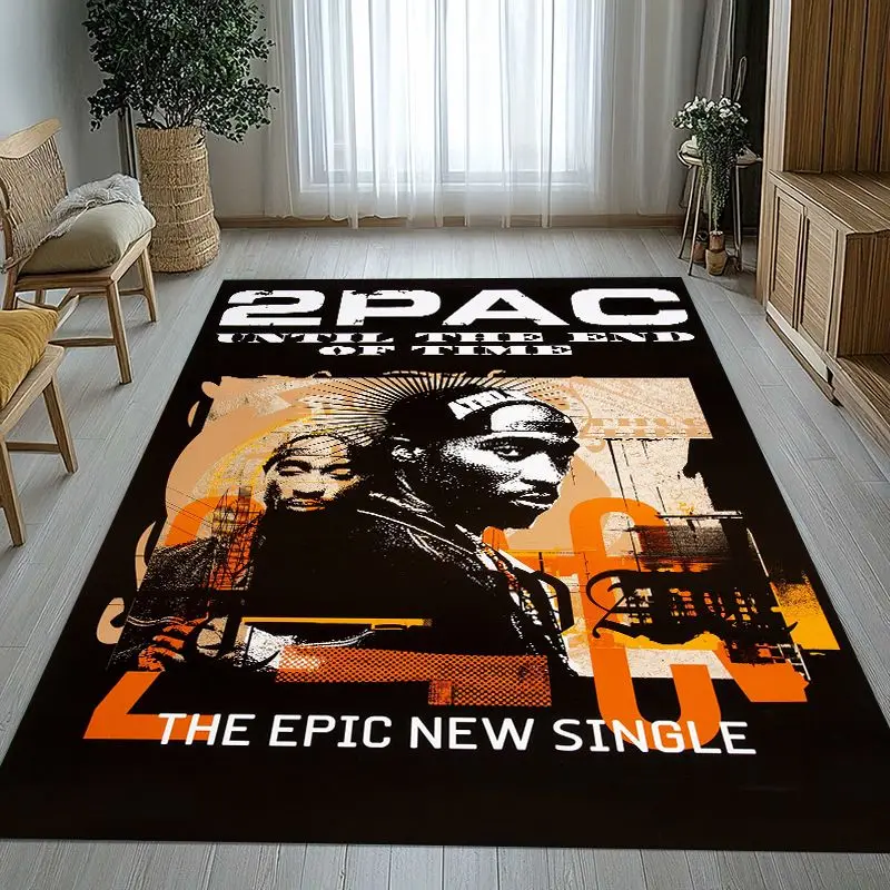 Tupac 2Pac Thug Life West Coast Rap Legend Soft Non-Slip Large Area Rug for Living Room,Bedroom Carpet Mat for Sofa,Home Decor