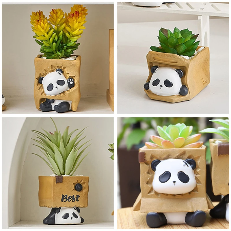 

Lying Panda Shaped Planter Mold Flowerpots Molds Silicone Concrete Mould Hand-Making Supplies for Hand Making Flowerpots