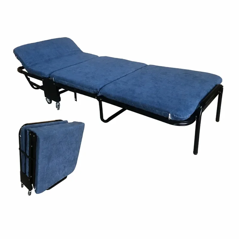 Wholesale Single Folding Bed with Wheels Simple Portable Nap Bed for Office Lunch Break Hospital Escort Temporary Use