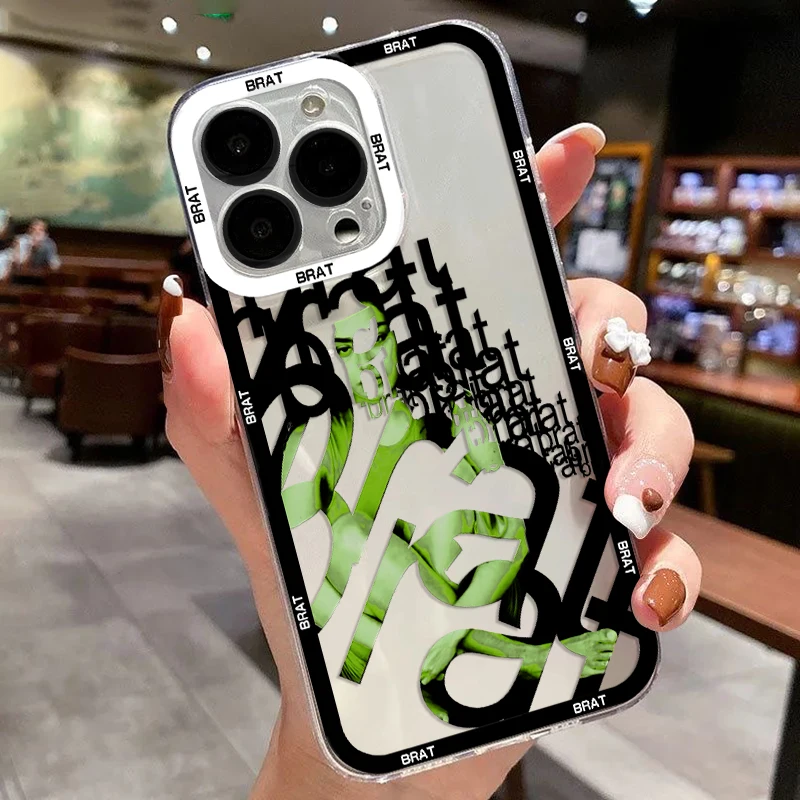 C-Charlis XCX B-BRAT Brat 360 365 Phone Case For iPhone 16 15 14 13 12 11  Mini Pro Max X XR XSMax 7 8 Plus SE Transparent Cover - AliExpress 202192403