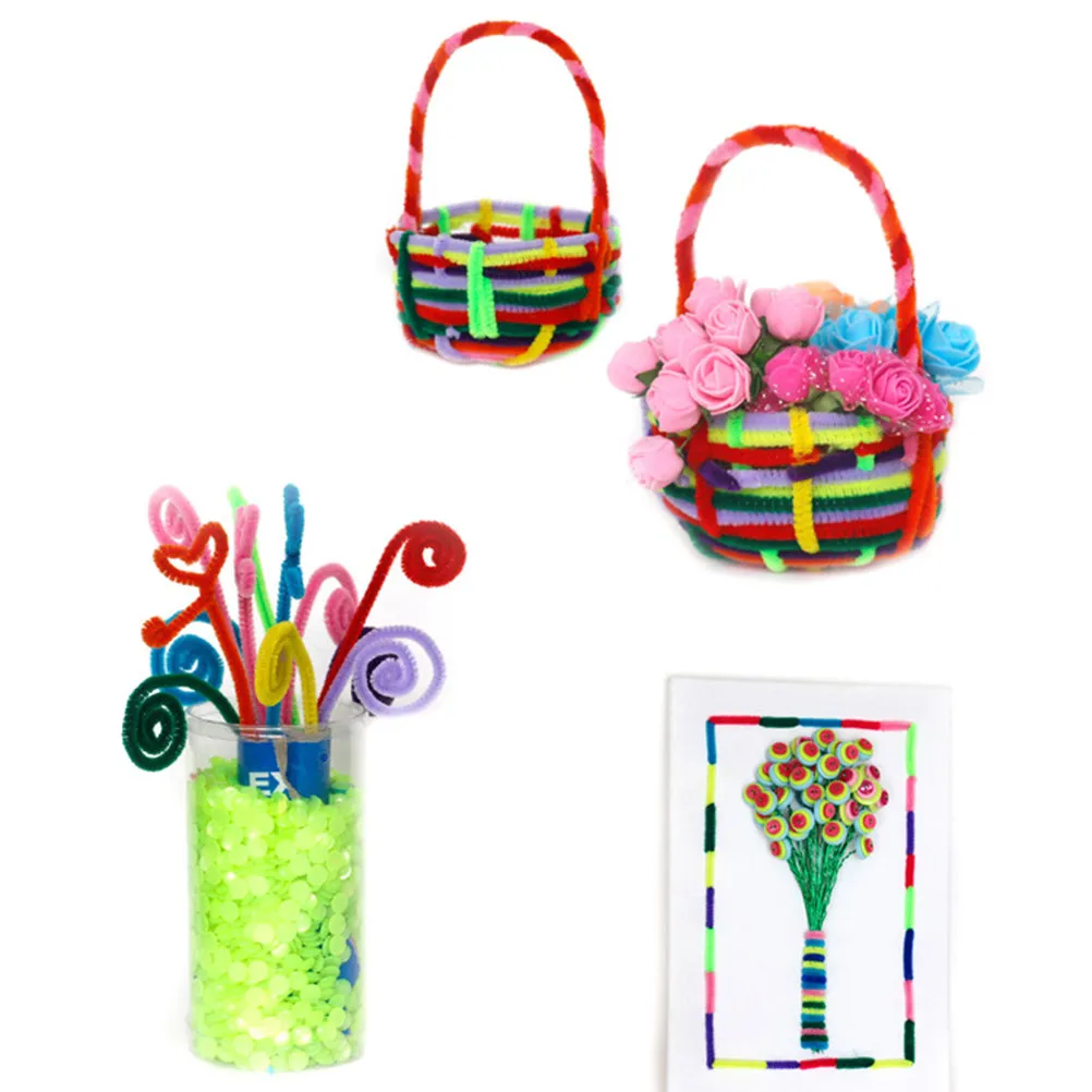 100Pcs Kids Craft Twist Rods Handmade Art DIY Materials Creative Educational Supplies for Children Mixed Colors Imagination