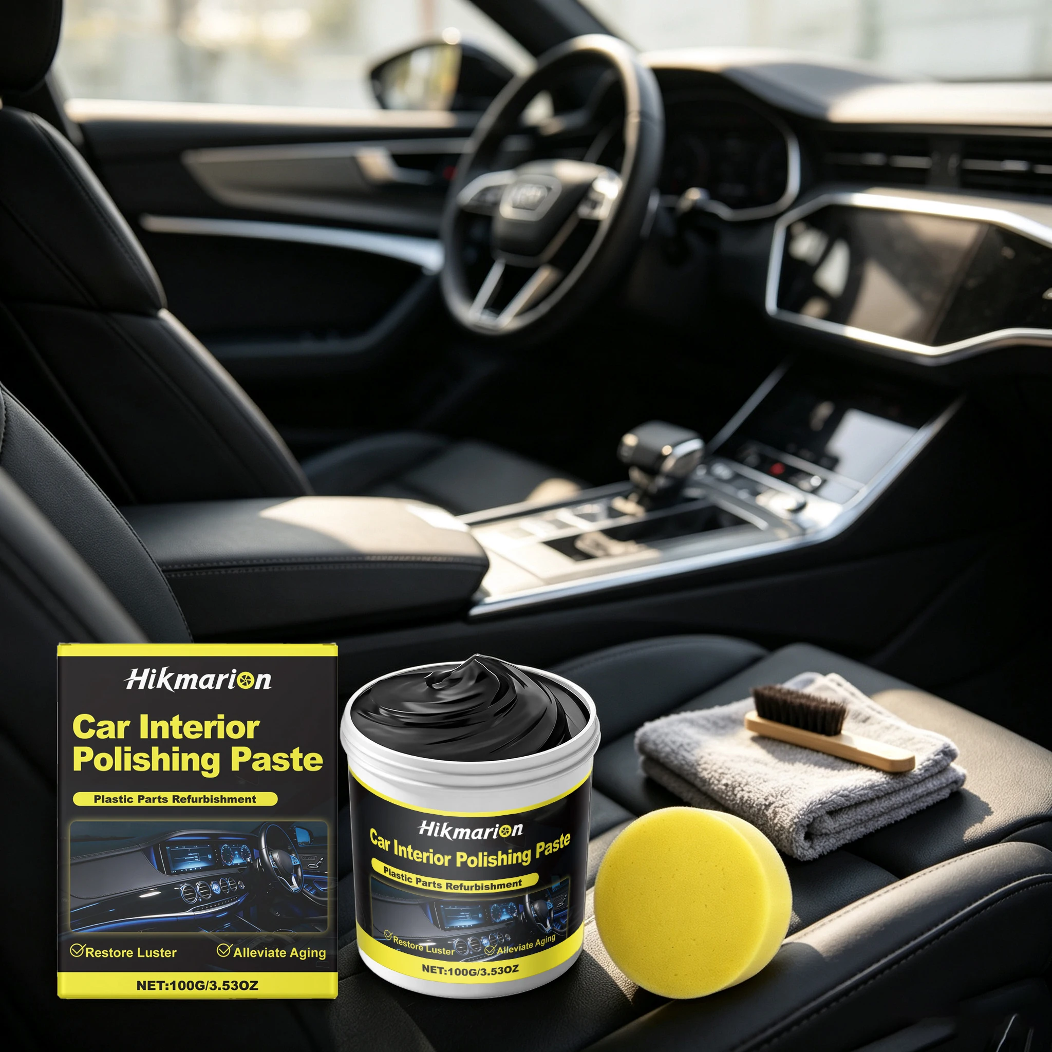 100G Car Interior Polishing Paste Cleaning Dirts Restroing Luster Plastic Refurbishment Non-greasy Car Interior Cleaner Paste