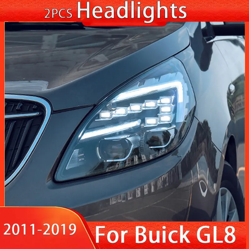 

Головная лампа для фар Buick GL8 2011-2019, подключи и работай с светодиодный DRL, динамические поворотные головные лампы проектора