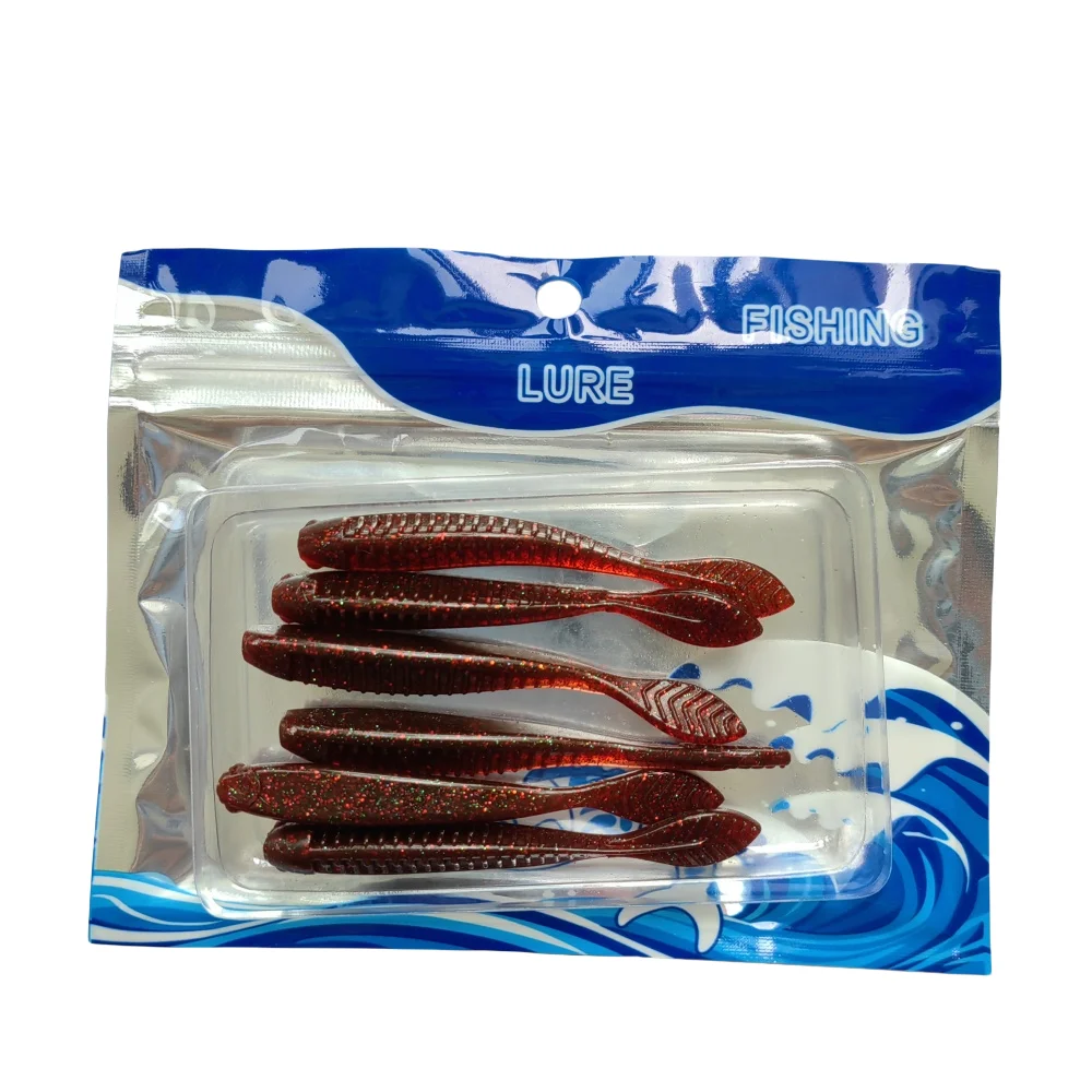 MUKUN 6PCS TPE Schwimmenden Angeln Weicher Köder 2,3g/85mm Wobbler Swimbait Silikon Köder Bass Barsch locken Künstliche Köder Tackle