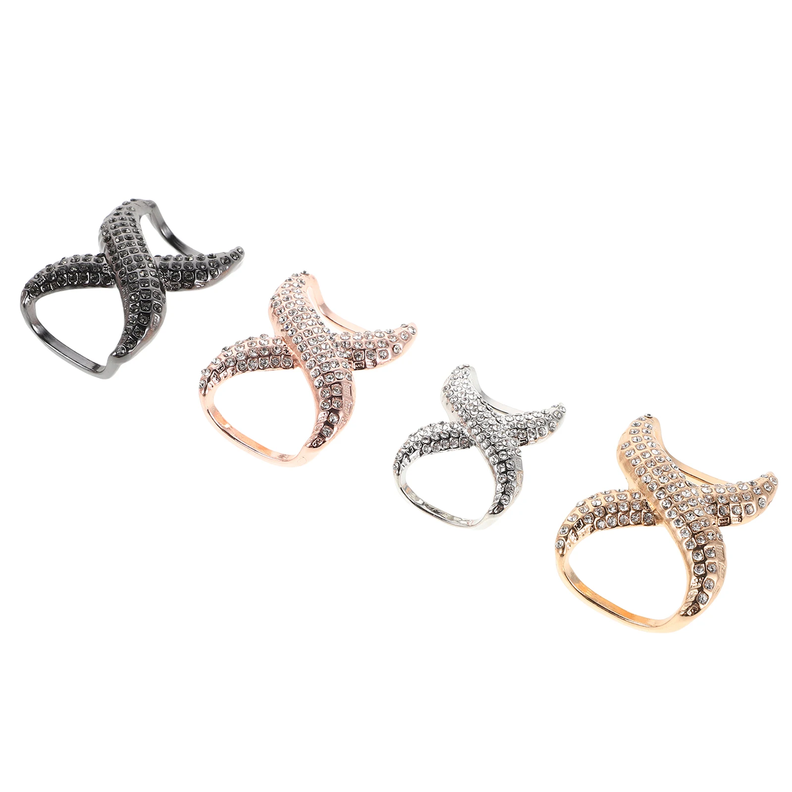 

4Pcs Elegant Rhinestone Bow Scarf Clip Buckle Women Fashion Decoration Multi Functional Shawl Holder Daily Wear
