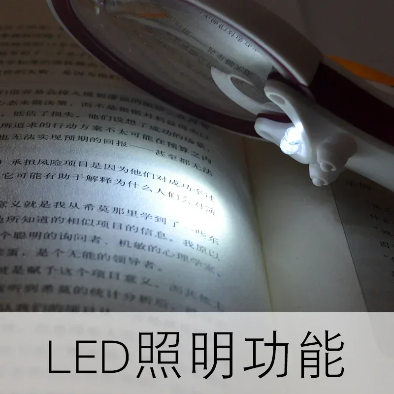 HD 65mm Double Lens Elderly Magnifying Glasses with LED Lights Solder Clamp Helping Hand Soldering Loupe Phone Screen Magnifier