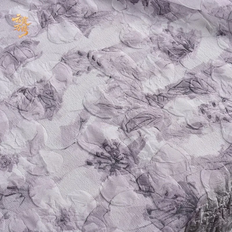 Chinese-style light purple tie-dyed cloud-dyed flower-dyed clothing fabric blue-dyed curtains background decorative designer