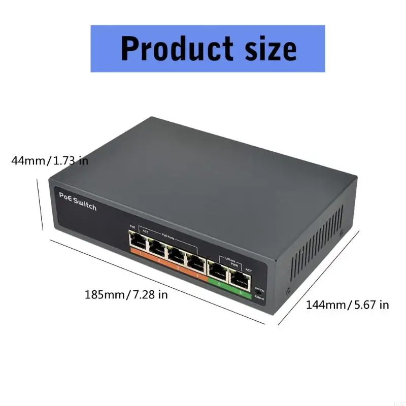 D7YC 6 Cổng Gigabit 100/1000Mbps PoE 4 Cổng POE @ 43W IEEE802.3AF, 2 Cổng Gigabit Uplink, PSE604EX