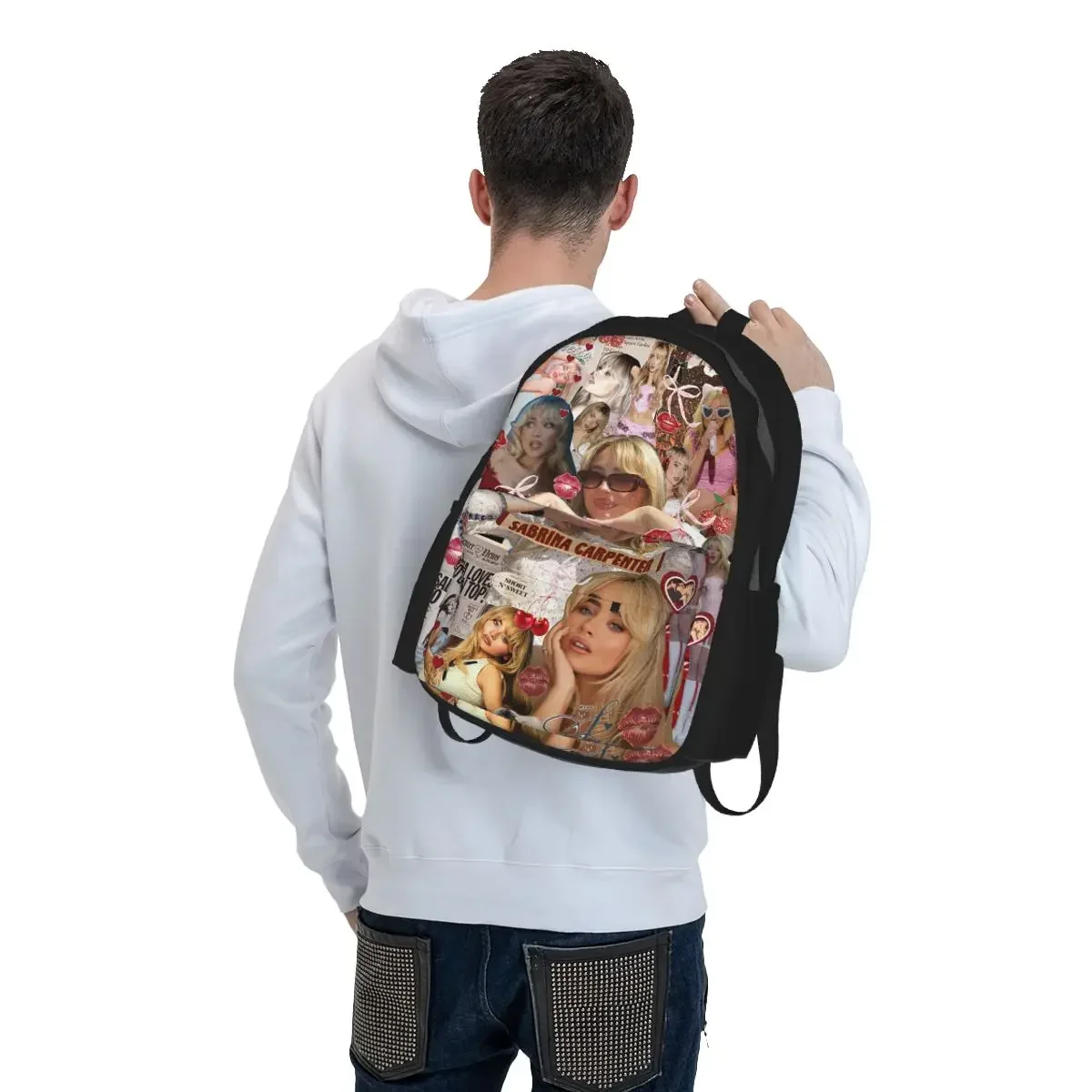 S-Sabrina Carpenter Album Singer Student Backpack School Bag Hiking Travel Daypack for Men Women Bookbag Shoulder Bags