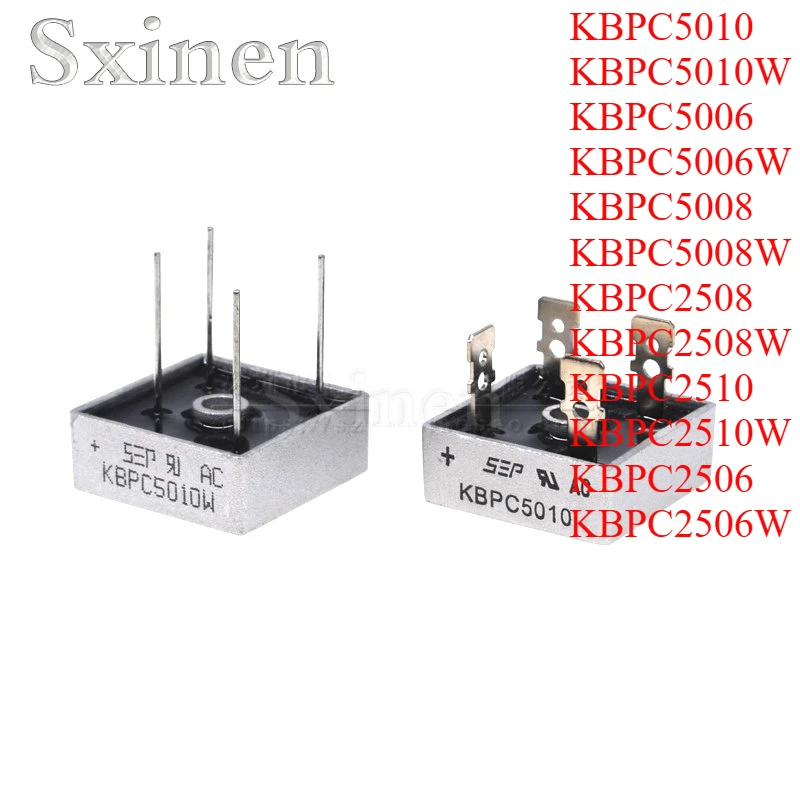 10PCS/LOT KBPC5010 KBPC5010W KBPC5006 KBPC5006W KBPC5008 KBPC5008W KBPC2508 KBPC2508W KBPC2510 KBPC2510W KBPC2506 KBPC2506W