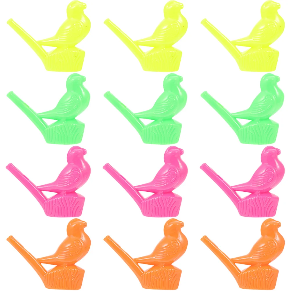 12 Pcs Waterfowl Whistle Colorful Bird Whistles for Adults Props Novelty The Gift Plastic Portable Child