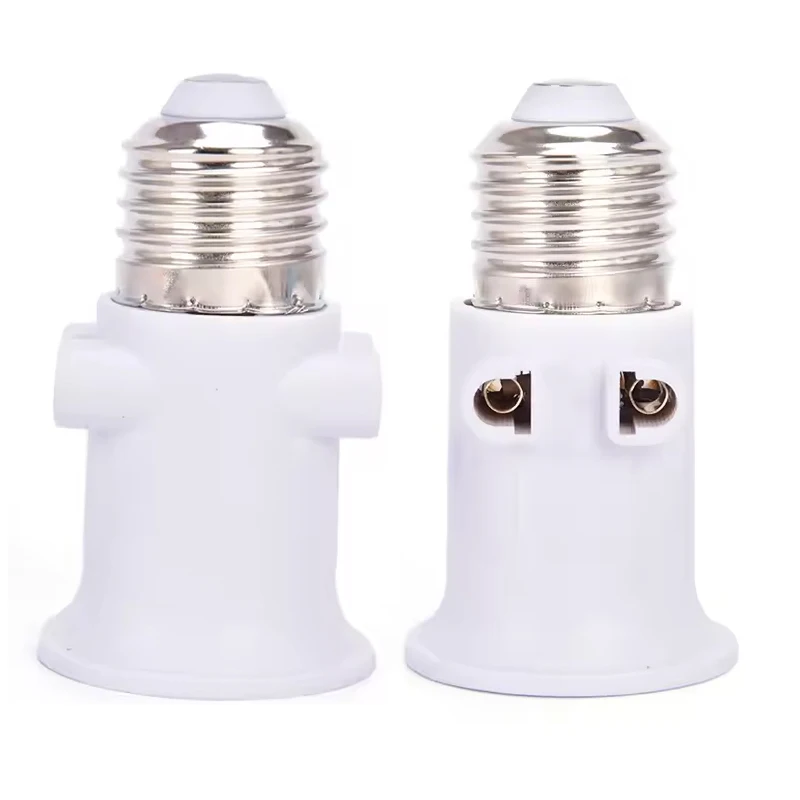 E27 Lamp Holder Bulb Adapter Socket 1 PCS AC100-240V 4A PBT Fireproof White EU Plug for Indoor Home Lighting Safe Durable