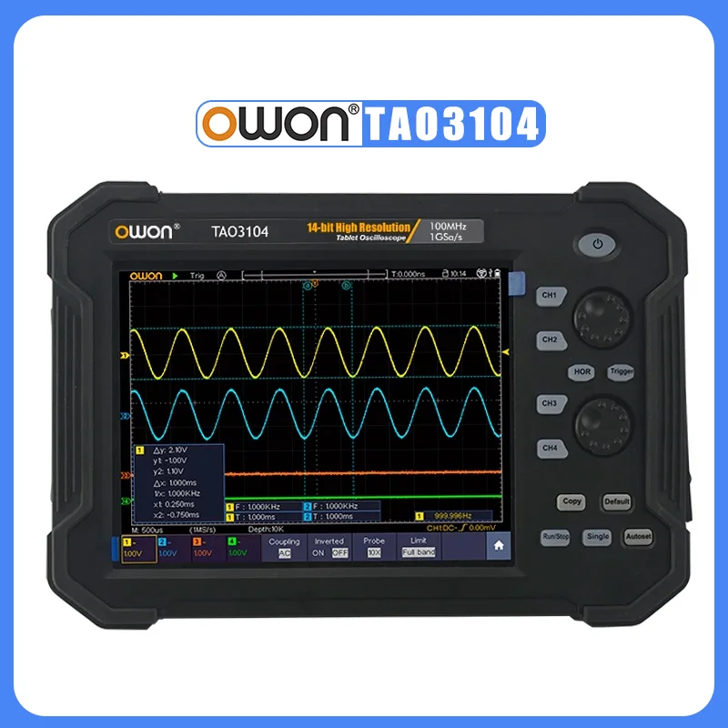 OWON TAO3104 TAO3072 TAO3074 TAO3102 Handheld Flat Panel Oscilloscope 00M Megabytes Of Dual/Quad Channel 8-Inch LCD Touch Screen