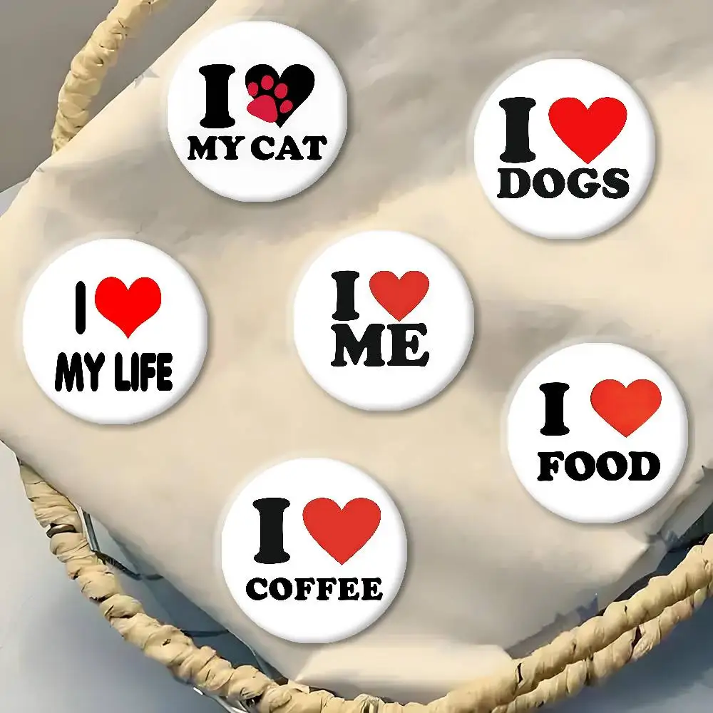 Funny I Love ME Badge Peripheral Lapel Pins Tinplate Round Brooch For Shoulder Bag Accessories Souvenir Gifts