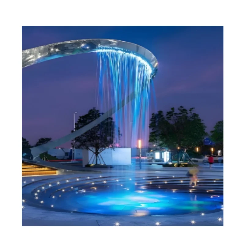 

Dancing Music Outdoor Garden Water Curtain Fountain Stone Waterfall Decorative Fountain for Sale