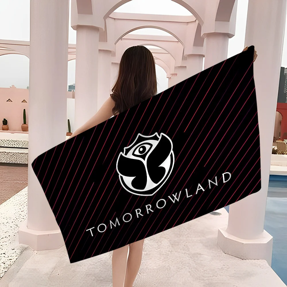 Tomorrowland music Logo Anime Beach Swimming Towel Soft Absorbent Washcloth Children\'s Gifts for Kids Travel Camping Gym