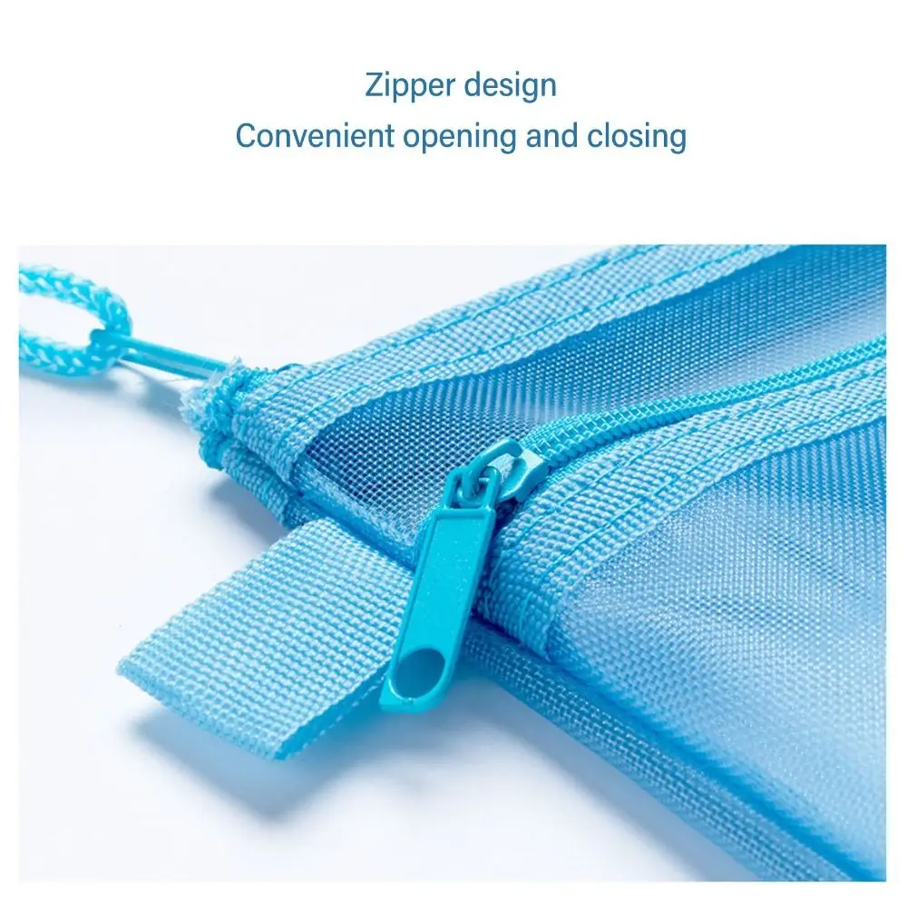 

10pcs A6 Size Mesh File Bags Blue/Pink/Black/White/Grey Double Layer File Pouch for A6 Paper Nylon Fabric 20.5*12cm