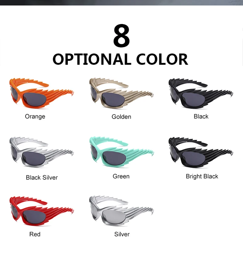 CRIXALIS Y2k Wrap Runde Goggle Männer Sonnenbrille 2025, Mode Sport Sonnenbrille Frauen Brillen Trendy Marke Design Shades UV400 – Detail 4