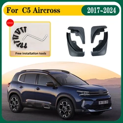 Mudguards For Citroen C5 Aircross 2019 2020 Accessorie 2017~2024  Front Splash Mudflap Fender Flares Mud Flap Guards Wheel Parts