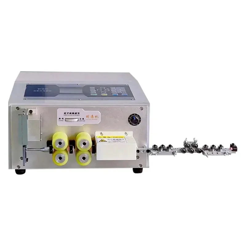 Automatic enameled wire cutting wire peeling machine