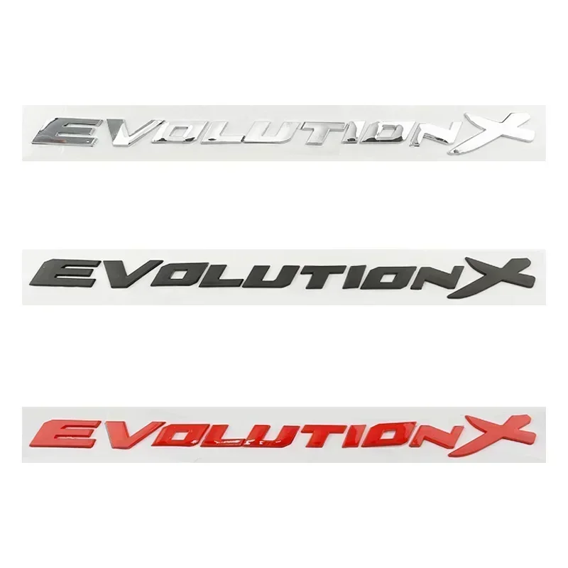 3D ABS Letters Evolution X Rear Boot Trunk Emblem Badge Decals Sticker For Mitsubishi EVO Lancer EvolutionX Car Accessories