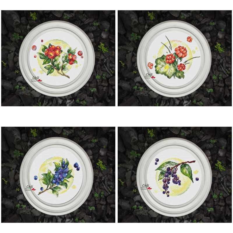 

Round fruit 18ct 14ct 22ct cotton fabric cloth cotton thread embroidery handmade home cross stitch kits