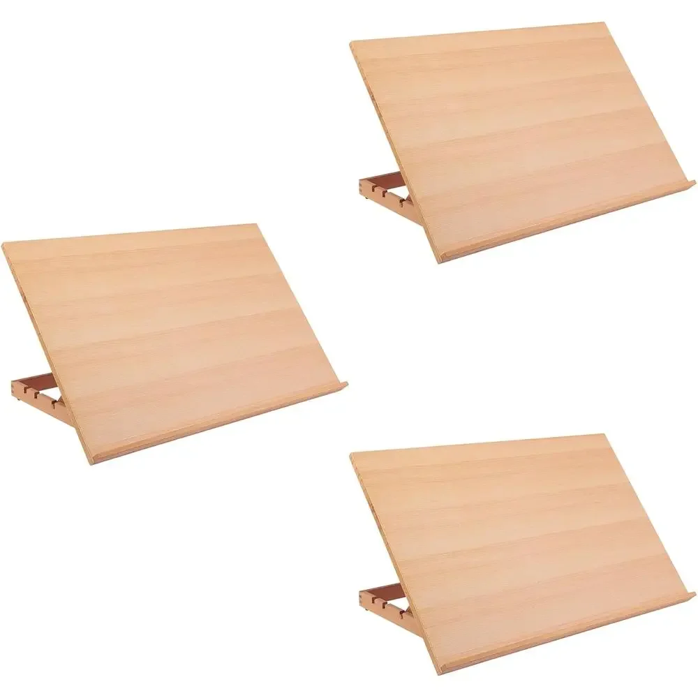 Adjustable 3-Piece Portable Easel for Ding Boards, 19.75 x 29.5, 5 Position Options, Natural Wood Finish