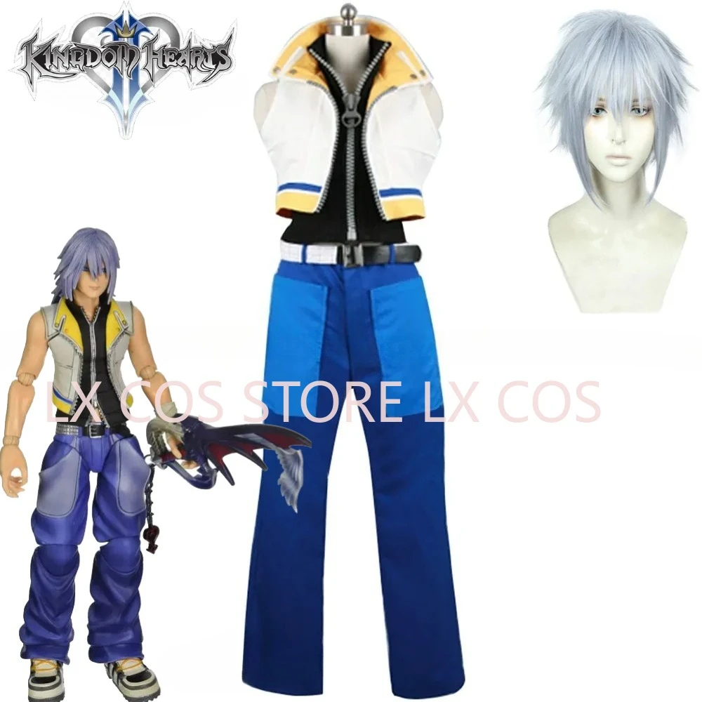 Kingdom Hearts II 2 Riku uniforme COS ropa Cosplay disfraz tamaño personalizado