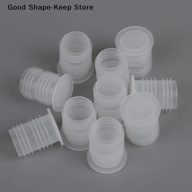 daily10Pcs Plastic Bottle Cap Red Wine Seal Cap Inside The Salt Bottle Transparent Nut Hole Dust Plug Easy To Pull The Cap