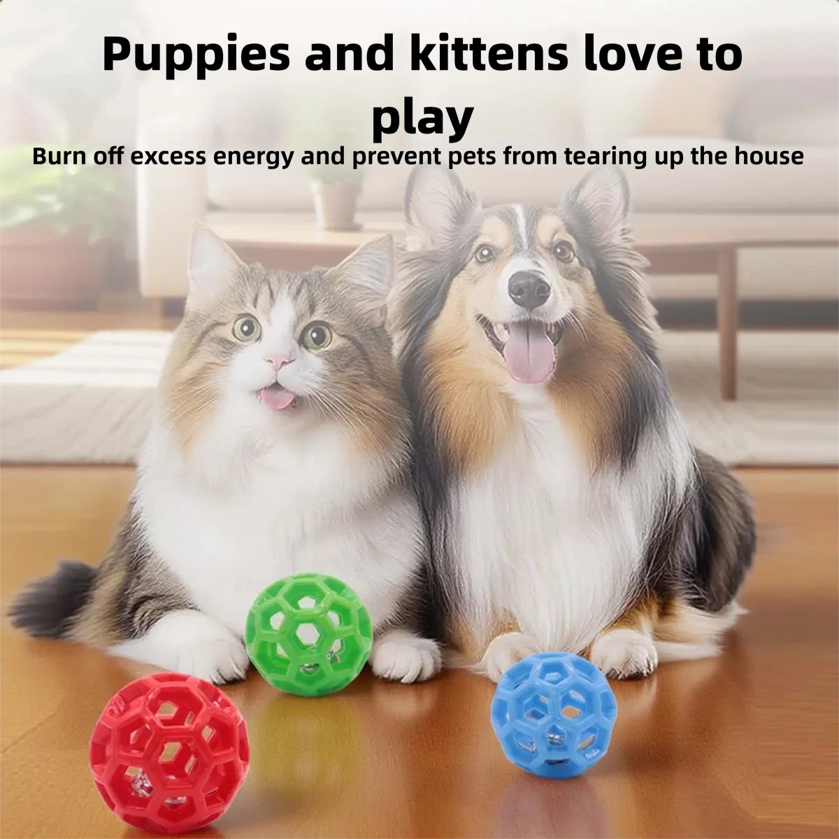 

Pet toy ball TPR bite-resistant teeth-cleaning bell hollow ball dog sound toy self-entertainment interactive dog ball