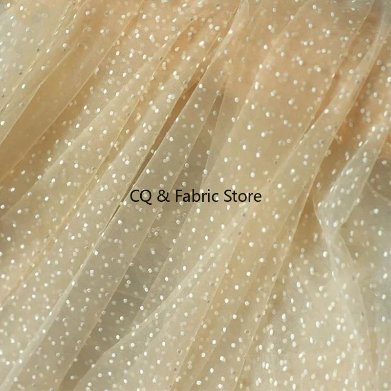 

Высокое качество, белая флокированная ткань в горошек шириной 160 см, тюль, ткань для свадебного платья, ткань для свадебного украшения, пышная юбка, сетчатая ткань